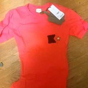 Kengstar T-shirt Open on the Back...Size S  Bright Coral